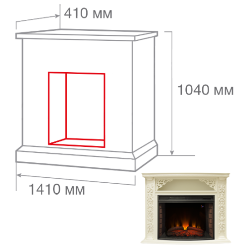 Портал RealFlame Izabella 33 WT (для очагов 3D Firestar 33, Firespace 33 S IR) Портал RealFlame Izabella 33 WT (для очагов 3D Firestar 33, Firespace 33 S IR)