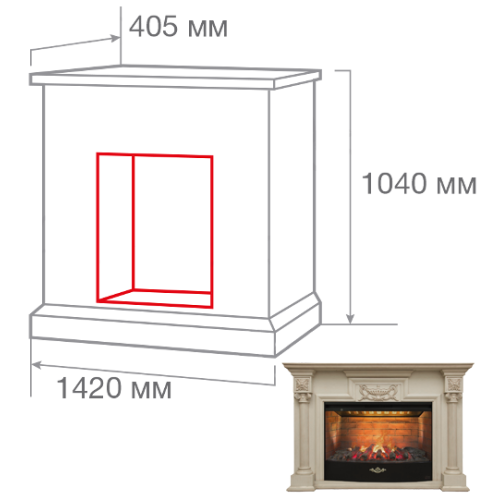 Портал RealFlame London 33 WT (для очагов 3D Firestar 33, Firespace 33 S IR) Портал RealFlame London 33 WT (для очагов 3D Firestar 33, Firespace 33 S IR)